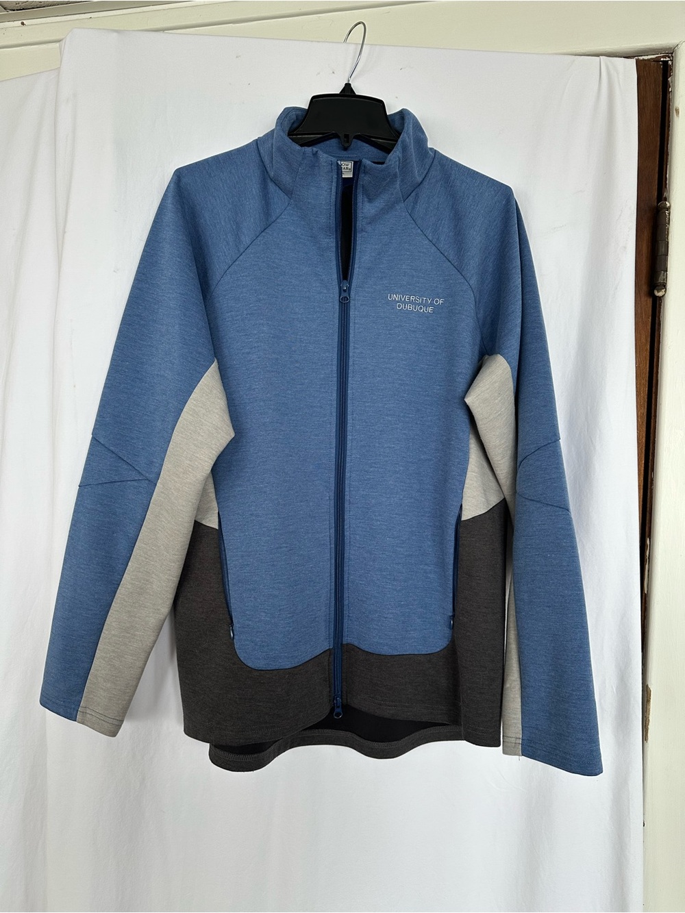 University of Dubuque Blue Colorblock Zip-Up Jacket